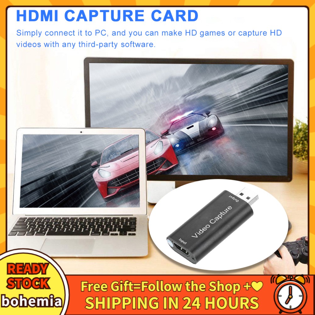 (Bohemia)Mini Video Capture Card USB 2.0 HDMI Grabber Recording Box For Computer PC