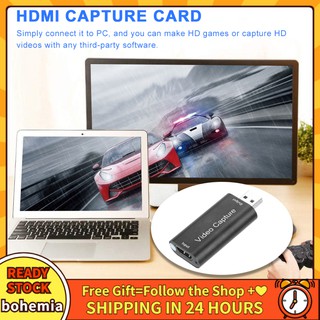 (Bohemia)Mini Video Capture Card USB 2.0 HDMI Grabber Recording Box For Computer PC