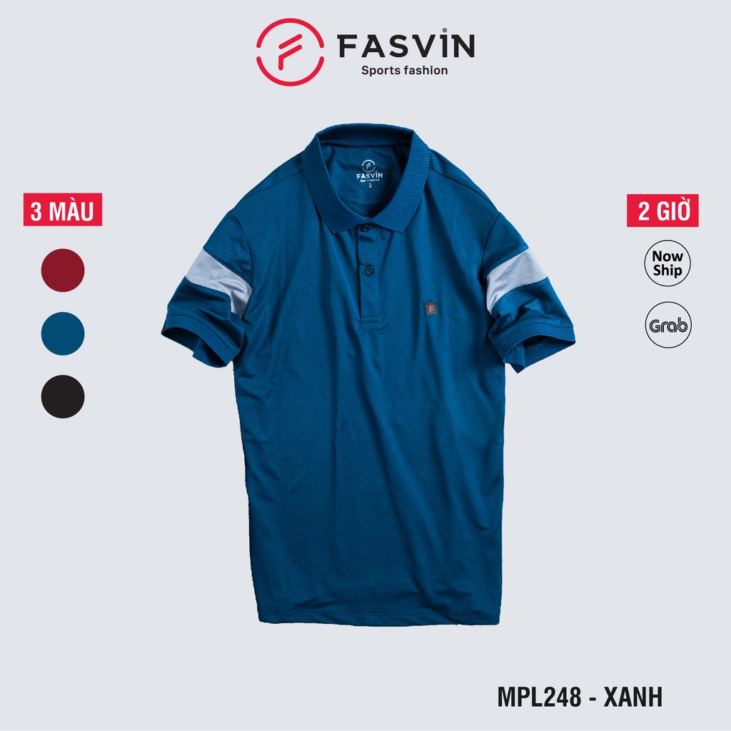 Áo thun thể thao nam Fasvin MPL248.SG áo polo thể thao nam chất thun lạnh thấm hút mồ hôi co giãn thoải mái