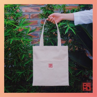 Túi tote vải canvas, chất liệu cao cấp màu trắng, phong cách thời trang cá tính