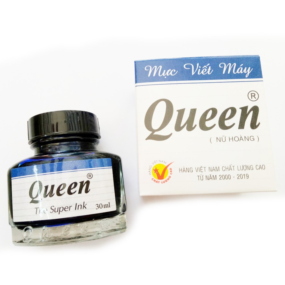 Mực Queen Xanh Dương  30ML,MỰC CAO CẤP,MỰC BÚT MÁY,VBIG