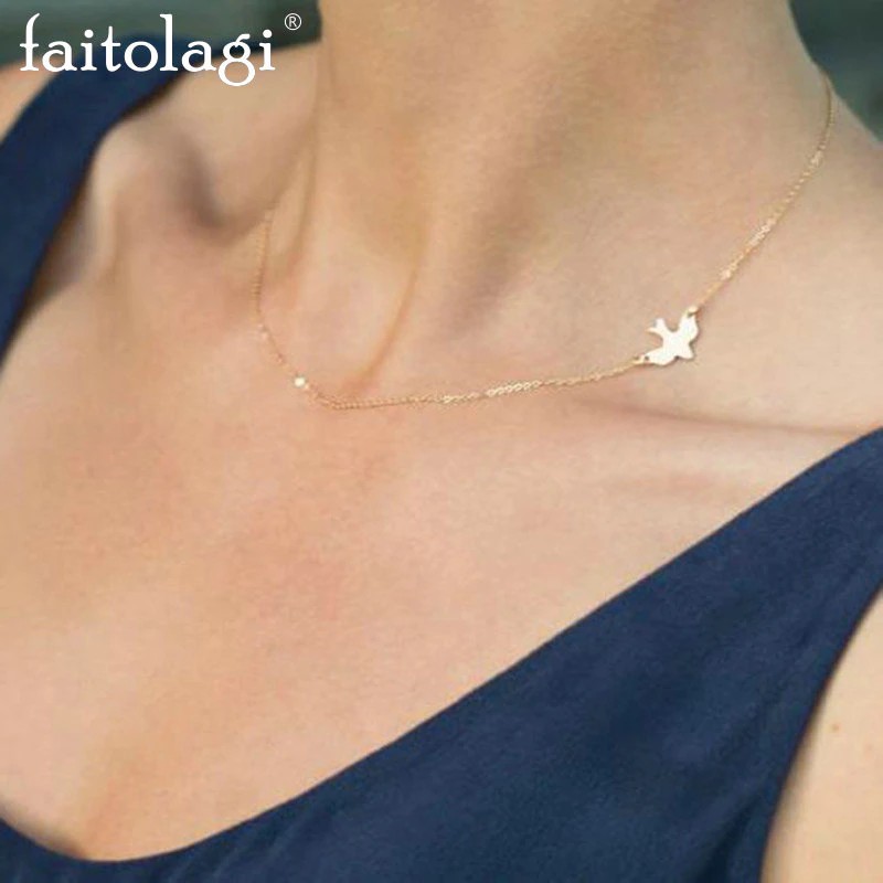 Dây chuyền đơn giản có móc hình chim bồ câu độc đáo đẹp mắt