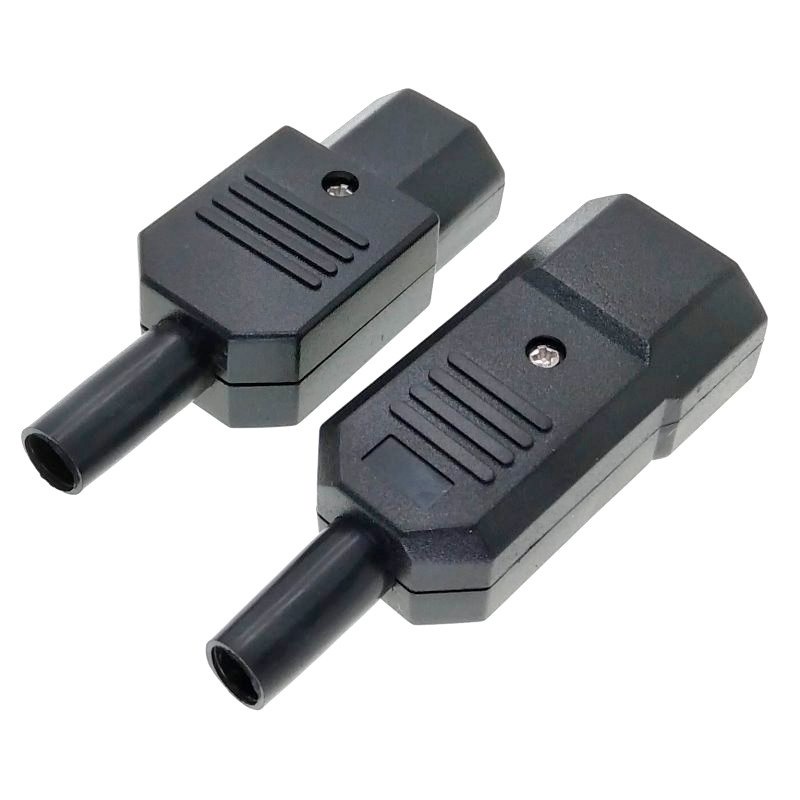 Bộ 2 Phích Cắm Điện 3 Chấu AC 10A 250V IEC Phích Cắm Thẳng Tiện Dụng