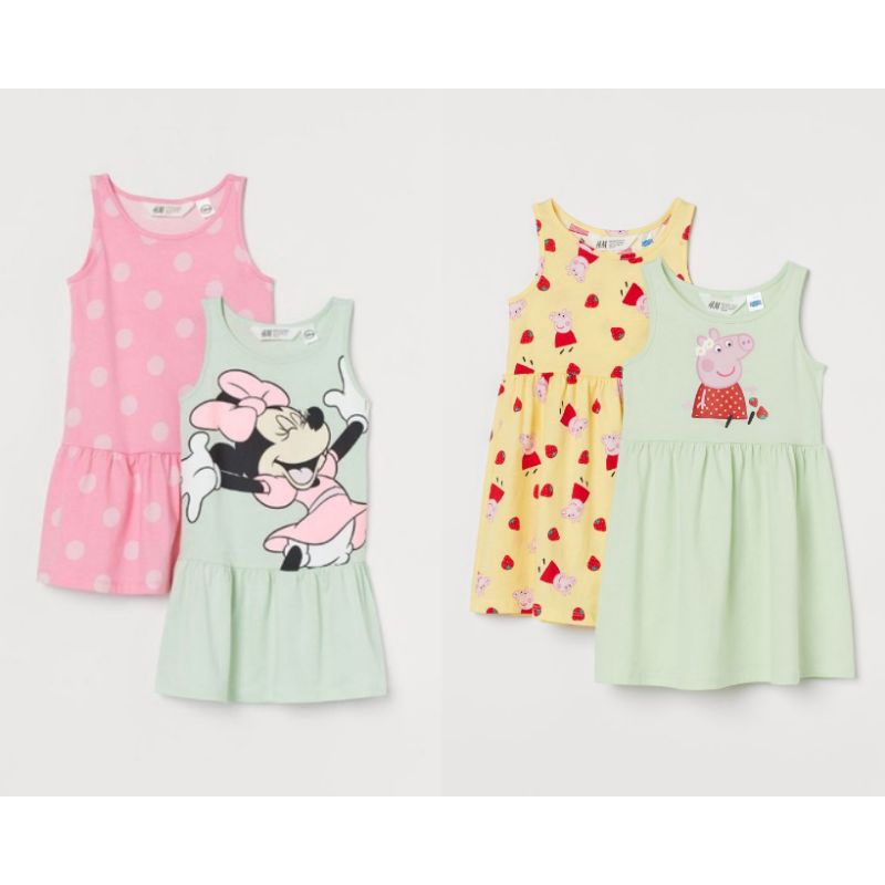 Set 2 váy sát nách bé gái HM auth UK