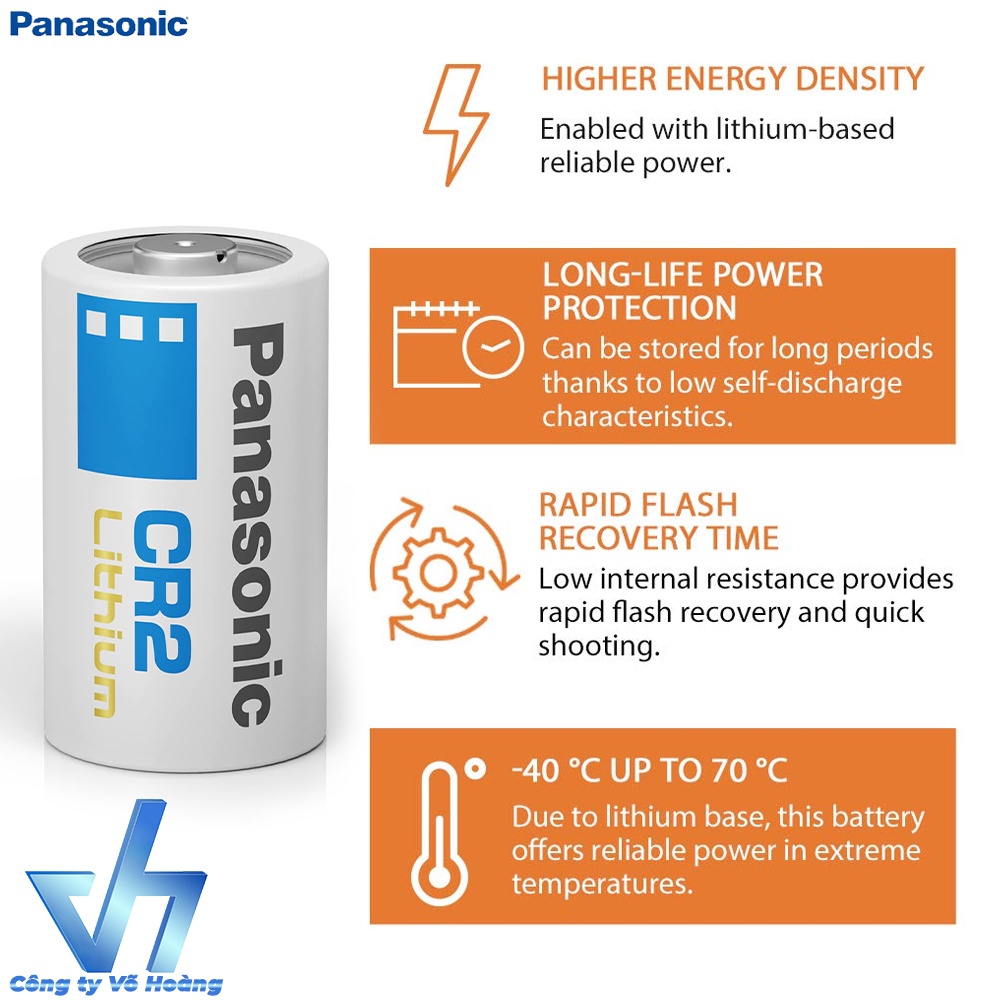 Pin Panasonic CR2 / CR-2W Lithium 3V cho máy ảnh