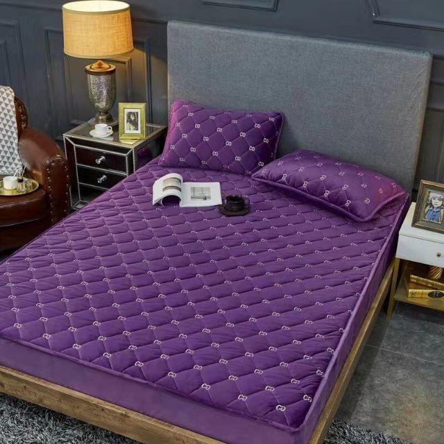 Bộ ga gối nỉ nhung muji trần thêu cao cấp( hàng xuất nhật) | BigBuy360 - bigbuy360.vn