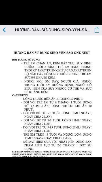 SIRO YẾN SÀO ONE NEST