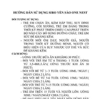 SIRO YẾN SÀO ONE NEST