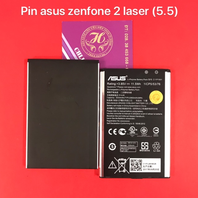 Pin Asus Zenfone 2 Laser 5.5 kí hiệu trên pin : C11P1501 - 3000mAh / ZE601KL / ZE550KL / ZD551KL