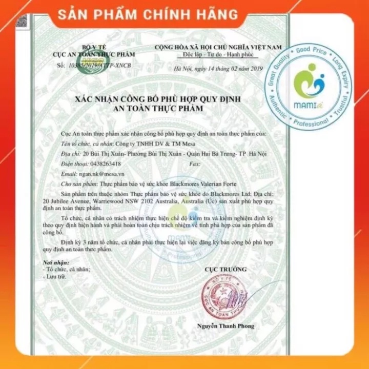 [Mẫu mới] Viên uống hỗ trợ giấc ngủ Blackmore Valerian Forte  30 viên chính hãng Úc