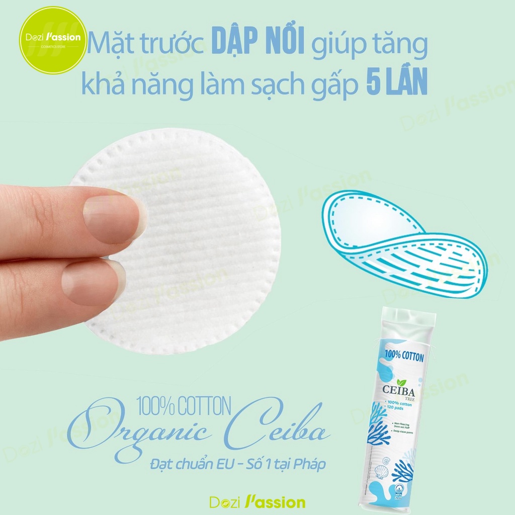 Bông Tẩy Trang Ceiba Organic An Toàn Cả Cho Da Nhạy Cảm - Ceiba Cotton Pads