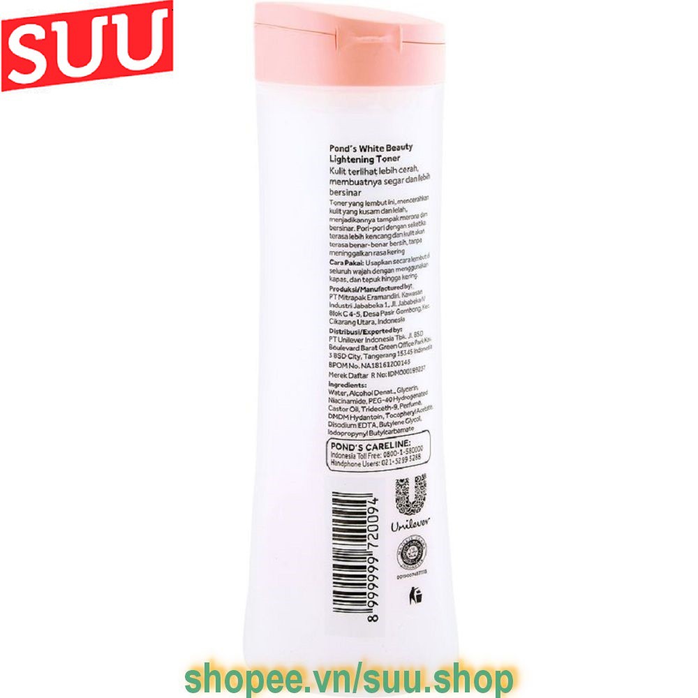 Nước hoa hồng dưỡng trắng da Ponds White Beauty Lightening Toner 150ml suu.shop cam kết 100% chính hãng | BigBuy360 - bigbuy360.vn