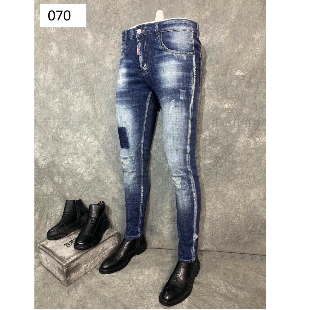 Quần Jean Nam Chất Bò Màu Xanh Trơn Cao Cấp Co Dãn Phong Cách Thời Trang T&L store ms603 | BigBuy360 - bigbuy360.vn
