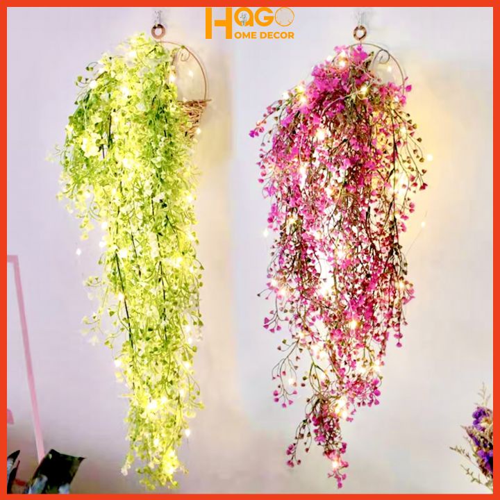Giỏ Hoa Treo Tường Kết Sẵn Hoa Cỏ Trang Trí Nhà Cửa, Cửa Hàng, Lớp Học, Văn Phòng