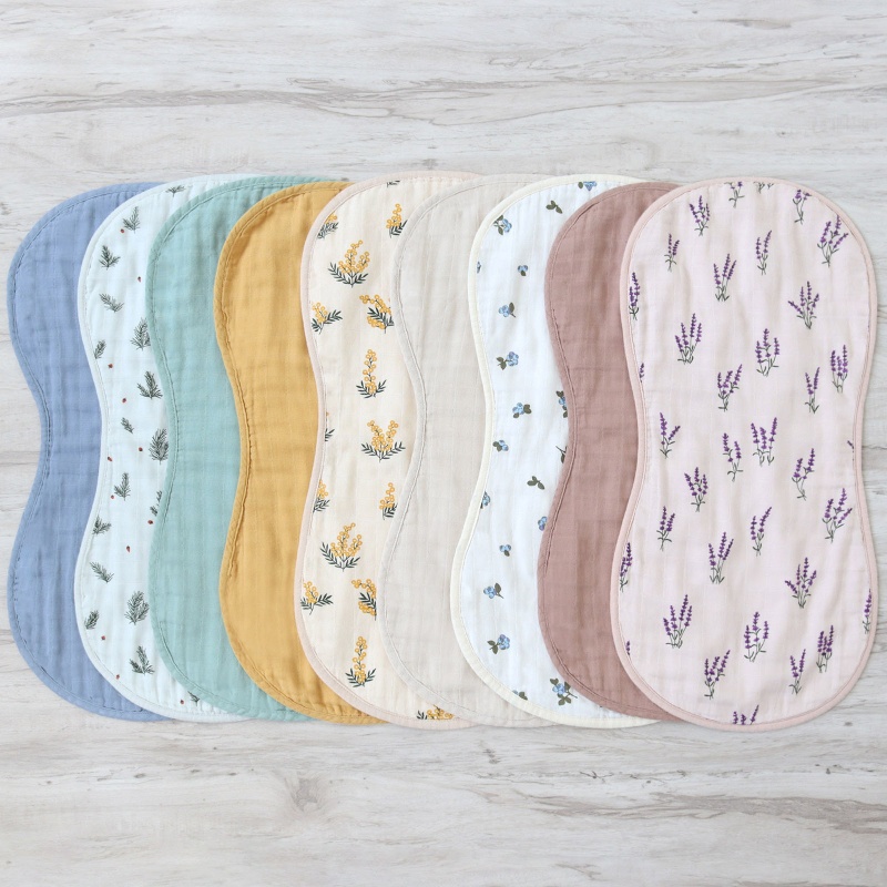Yếm Ăn Cotton Bốn Lớp Họa Tiết Hoa Thoáng Khí Cho Bé 0-24 Tháng Tuổi