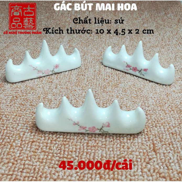 Gác bút bằng sứ Mai Hoa