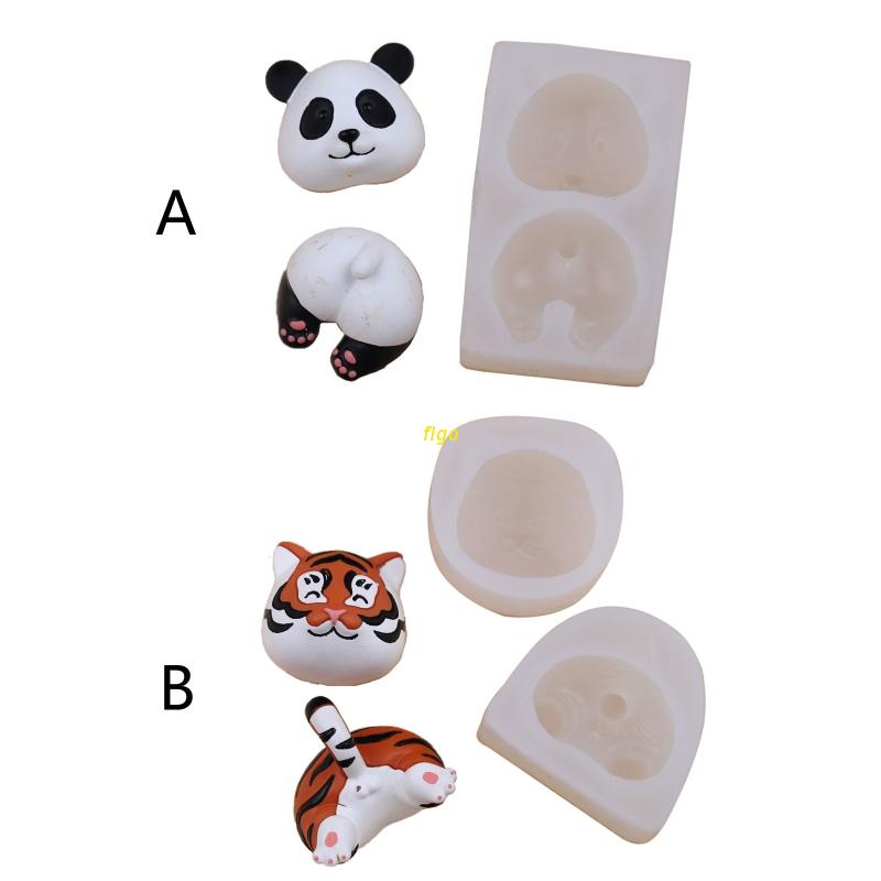 Khuôn Silicone Đổ Resin Epoxy Resin Hình Gấu Trúc/Hổ Trang Trí Nội Thất Xe Hơi