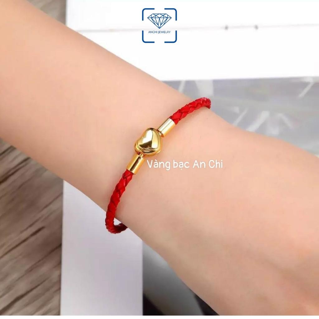 Vòng tay dây cáp đeo lu thống / charm phong thủy - khóa trái tim , Anchi jewelry