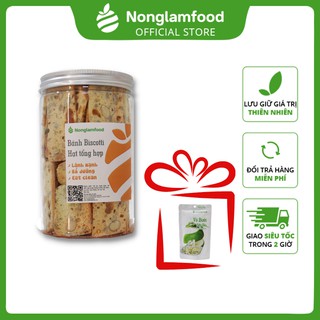 Bánh Biscotti Ăn Kiêng Hạt Tổng Hợp Nông Lâm Food 250g | Tặng kèm 1 vỏ bưởi dẻo 25g