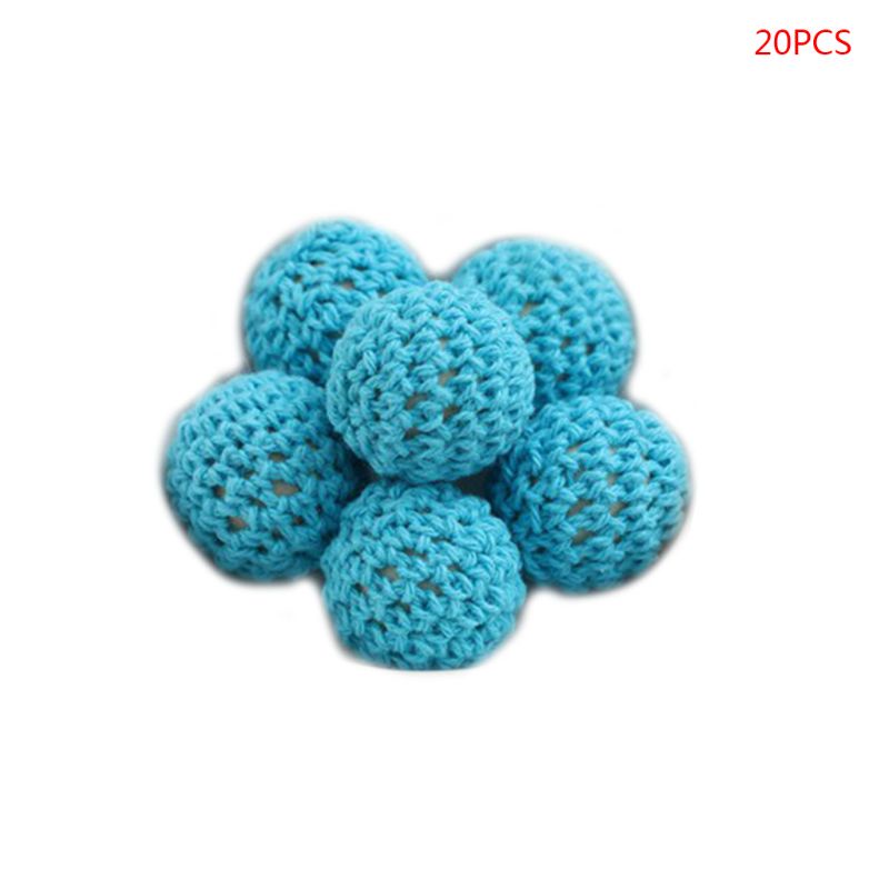 Set 20 Hạt Nhựa Tròn 20mm Làm Đồ Trang Sức Ngậm Mọc Răng Cho Bé