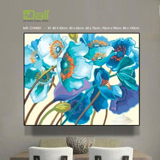 Tranh treo tường tự tô màu số hóa DALI Tranh Những bông hoa ngày mới H003