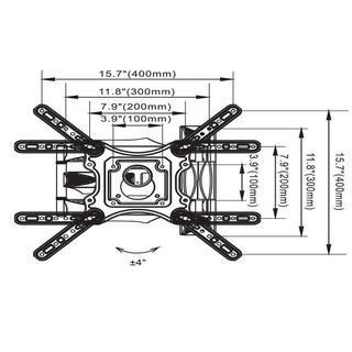 Giá treo, Khung treo tivi xoay đa năng North Bayou NB-P4 từ 32 đến 55 inch - Tải trọng tối đa 27Kg - Xoay mọi góc độ