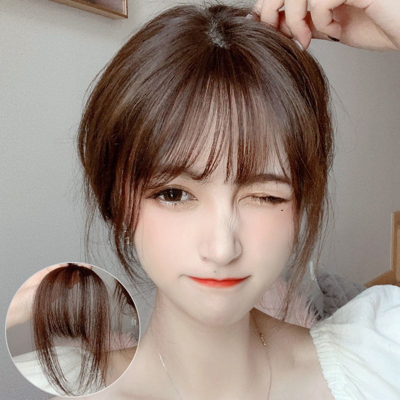 Tóc Mái Giả Kẹp Không Đường May Tàng Hình Phong Cách ins