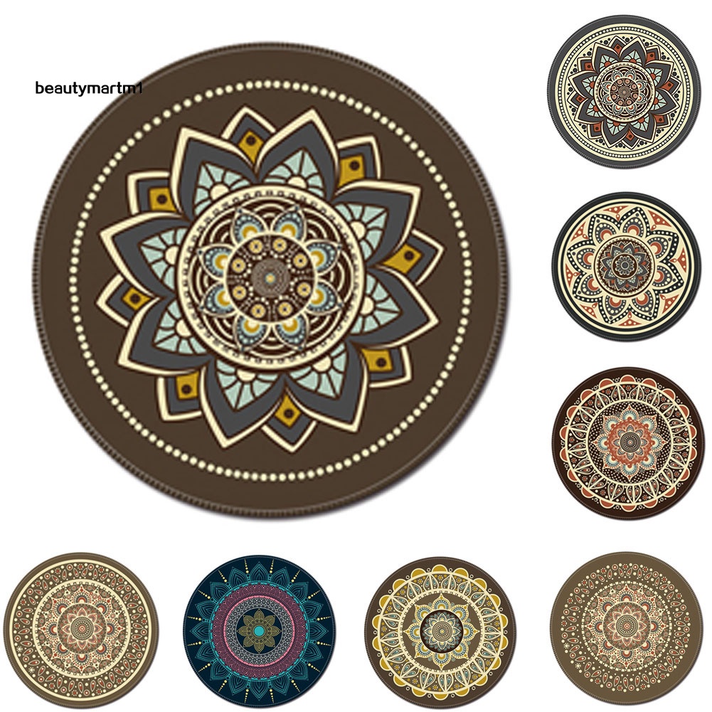 Tấm lót chuột hình tròn phong cách Bohemian cổ điển độc đáo