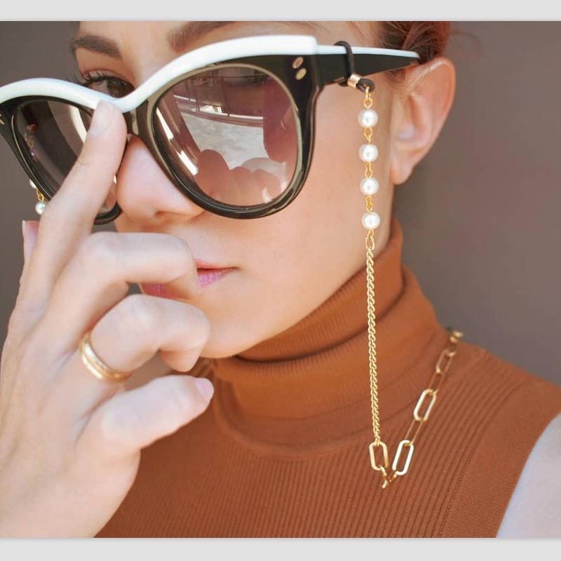 Dây Đeo Mắt Kính Đính Hạt Giả Ngọc Trai Phong Cách Vintage Năm 2023