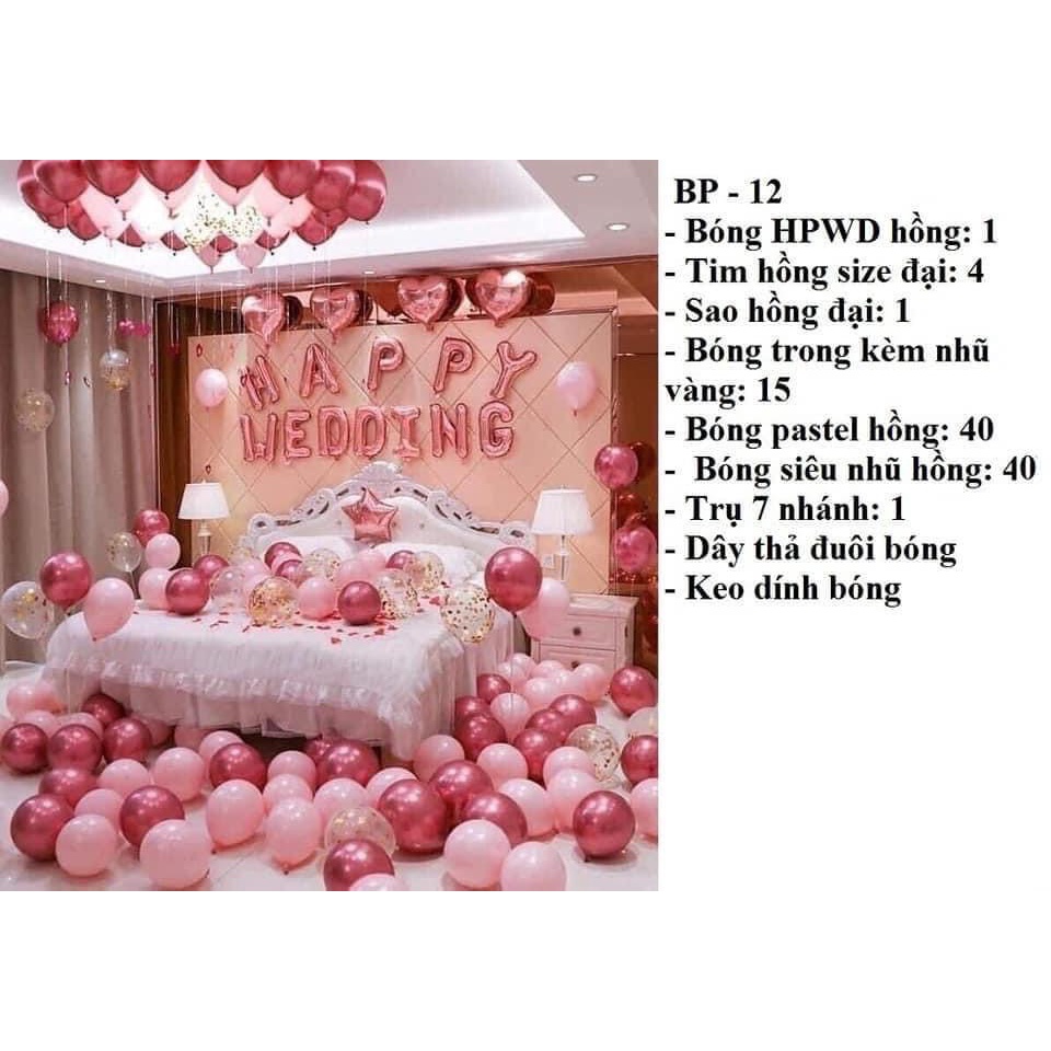 Set Bóng Bay Trang Trí Phòng Cưới, Phòng Tân Hôn Tự Làm NG90