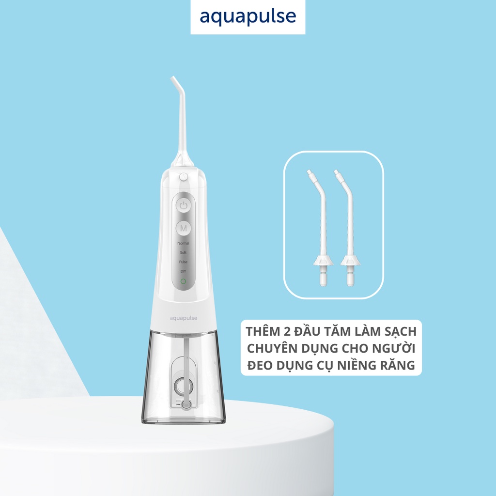 Máy tăm nước cho người niềng răng Aquapulse A800 - Bộ combo gồm 6 đầu tăm