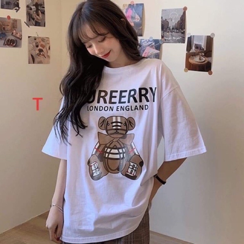 Áo Thun Nam Nữ Cổ Tròn  Unisex Form Rộng Streetwear Gấu B R☘Phông Basic Cotton Oversize Giá Rẻ