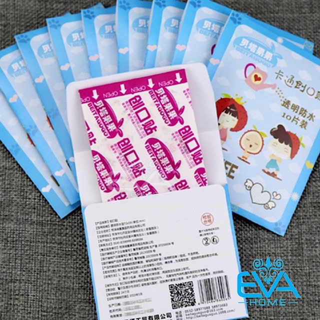 Set 10 Miếng Băng Keo Cá Nhân Hoạt Hình Cute Bandages Trong Suốt