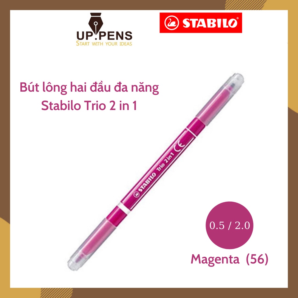 Bút lông hai đầu đa năng Stabilo Trio 2 in 1 – Màu hồng tím (Magenta)