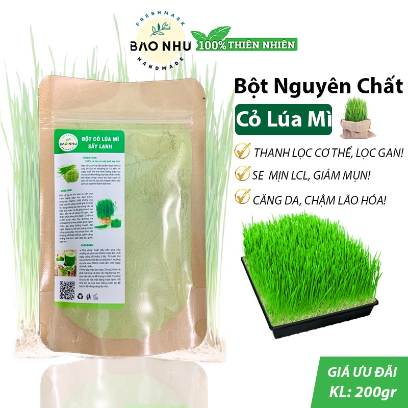 Bột Cỏ Lúa Mì Hữu Cơ Sấy Lạnh Đẹp Da, Giữ Gìn Vóc Dáng