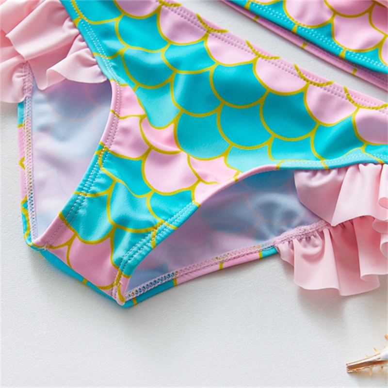 Bộ Đồ Bơi Hai Mảnh Thời Trang Nàng Tiên Cá Phong Cách Mới 2022 Cho Bé Gái 3-12 Tuổi