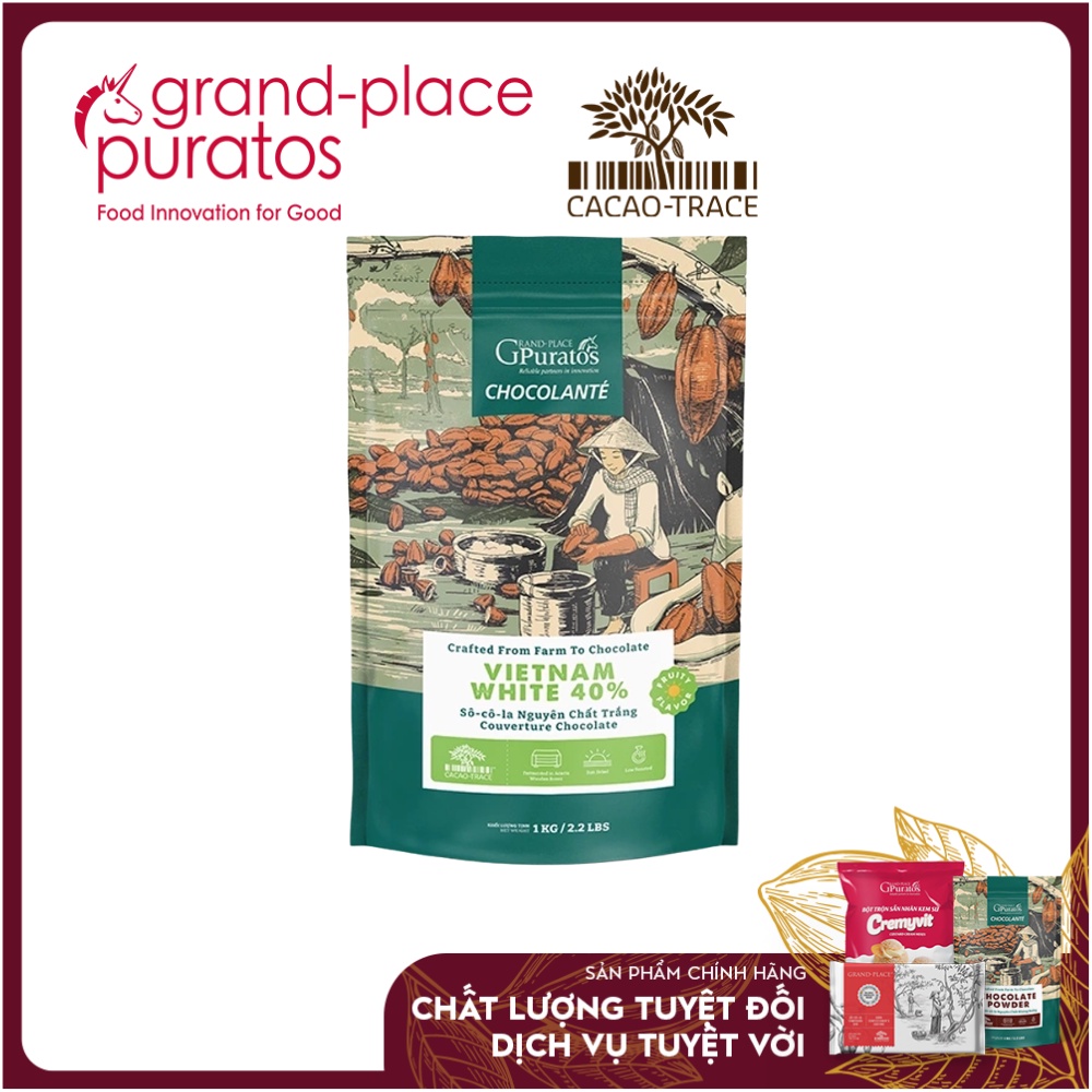 Sô Cô La Nguyên Chất Trắng 40% Puratos Grand-Place VN-1kg-4009151