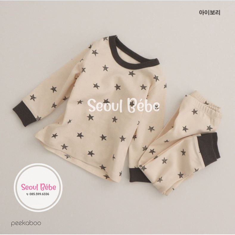 Bộ dài tay Sao Thu (jumpsuit/rời) cho bé bst mới nhất Peekaboo made in Korea(không kèm mũ)