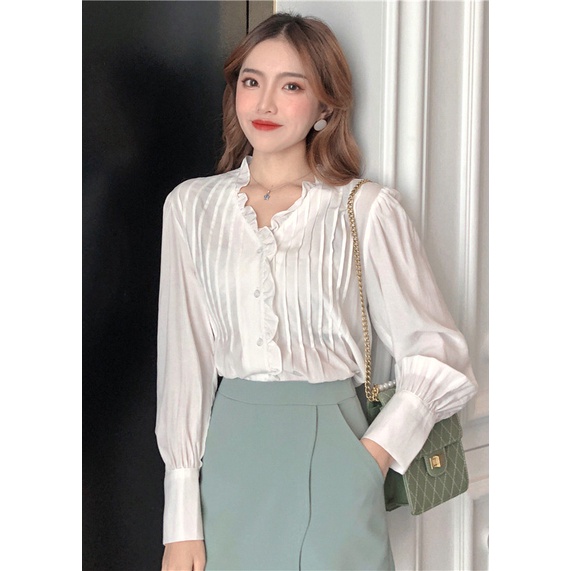 Áo sơ mi kiểu nữ công sở tiểu thư bánh bèo HA01