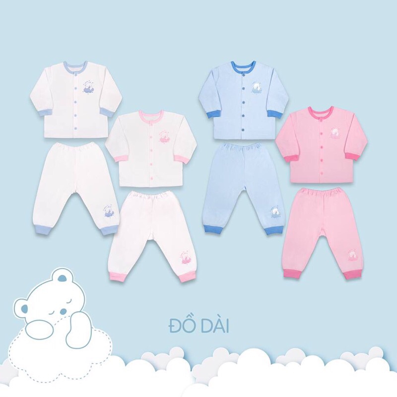 Bộ Sơ Sinh Dài Tay Miomio Gấu Mây Cotton Mỏng - MIO VIỆT NAM