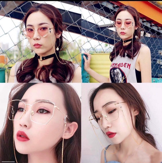 HCM có sẵn Dây đeo kính xích dây đeo khẩu trang kim loại dài 70cm KHÔNG KÈM KÍNH chain kính xích