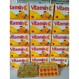 Viên uống VITAMIN C Hộp 100 viên hỗ trợ tăng cường sức đề kháng cho cơ thể.