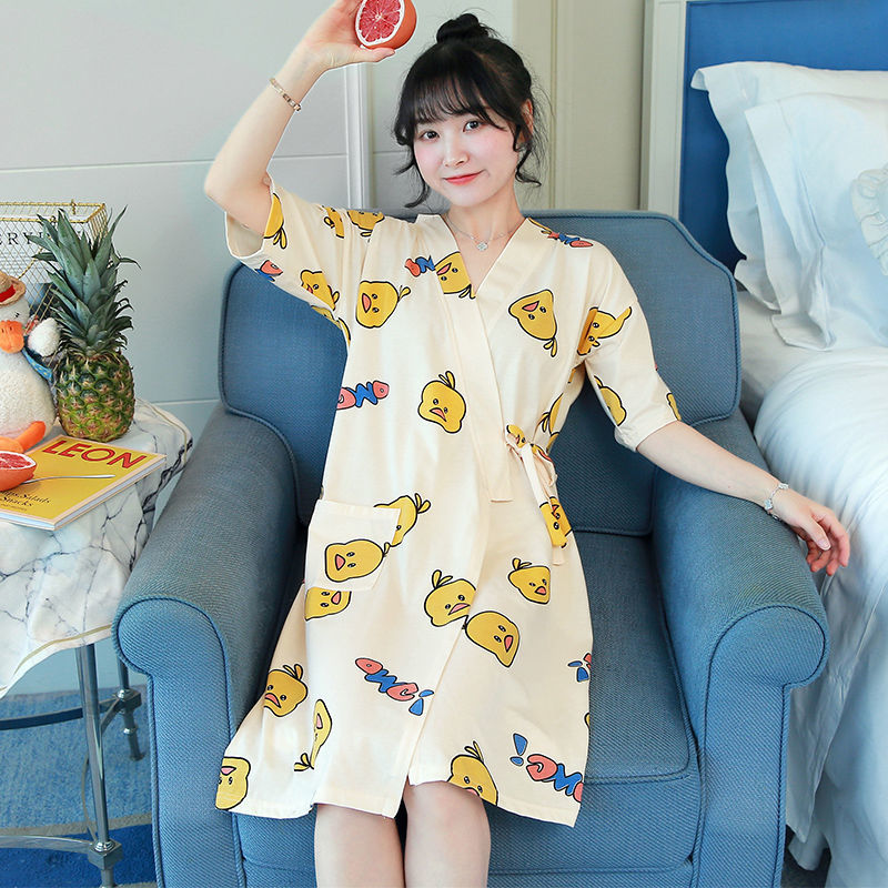 Áo Choàng Ngủ Kimono Dáng Dài Thời Trang Mùa Hè Cho Nữ