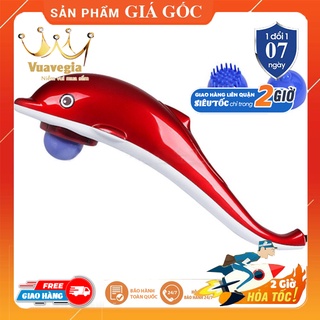 Máy đấm lưng cầm tay, Máy massage cầm tay hình cá heo Dolphil Loại to Tặng 3 đầu silicon tiện lợi