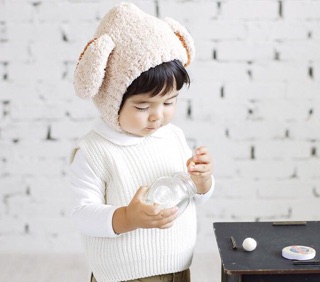 Mũ len lông cừu 2 tai cho bé M-01
