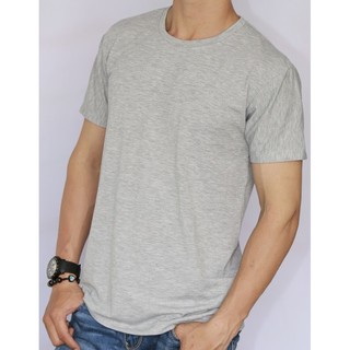 Áo thun nam trơn cotton form rộng - Xám nhạt