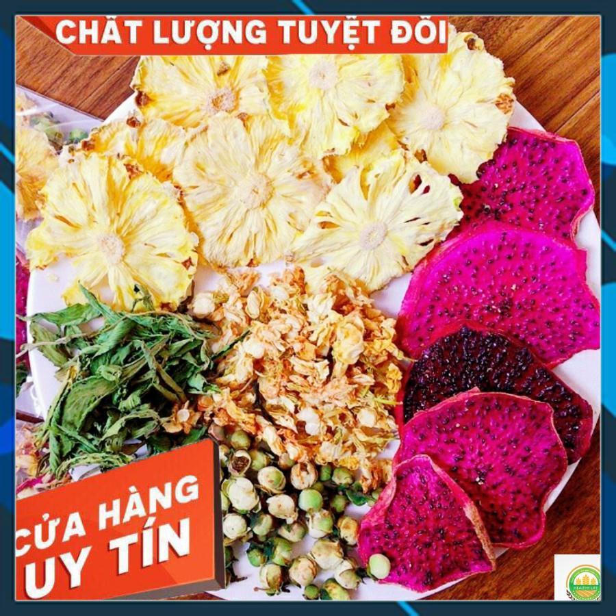 Trà detox hoa quả giảm cân mộc sắc (hộp 30 gói tặng chai thủy tinh)