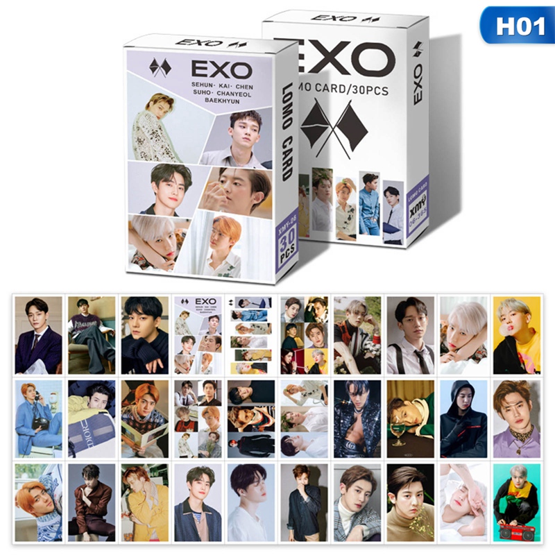 Hộp 30 Ảnh Lomo Card Các Thành Viên Nhóm Nhạc Exo