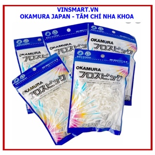 Combo 10 gói tăm chỉ nha khoa nhật bản sunny - haka, okamura, oralkichi, gói 80 que, chăm sóc răng miệng