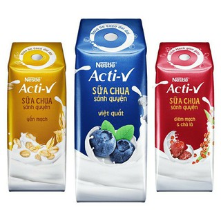Combo 6 hộp Sữa Chua Sánh Quyện Nestlé Acti-V vị Diêm mạch và chà là/ yến mạch/ việt quất 180ml/hộp